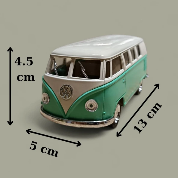 Nostaljik Metal Çek Bırak Yeşil Wv Minibüs Araba Kapılar Açılır - 1
