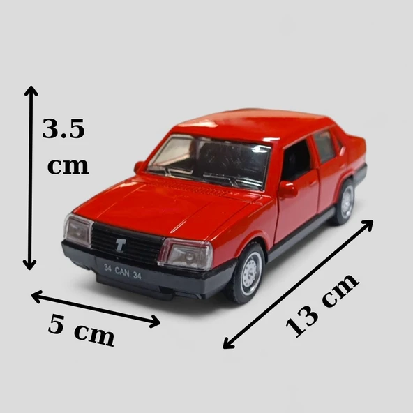 Nostaljik Metal Çek Bırak Kırmızı Tofaş Şahin Araba Kapılar Açılır - 1