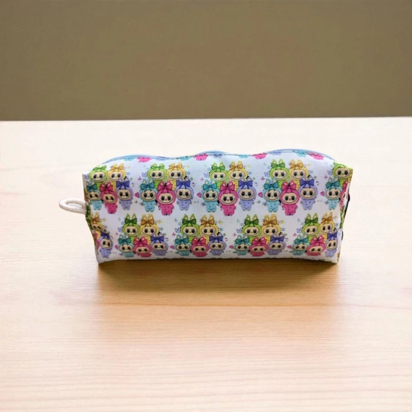 Labubu Baskılı Kalemlik- Okul Kalemliği-Makyaj Çantası - Resim 2