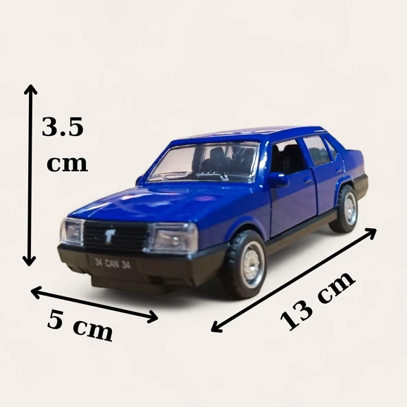 Nostaljik Metal Çek Bırak Mavi Tofaş Şahin Araba Kapılar Açılır - 1