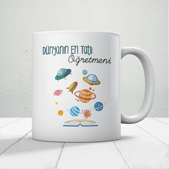 Dünyanın En Tatlı Öğretmeni - Öğretmenler Günü Temalı Baskılı Kupa Bardak ürün görseli 1