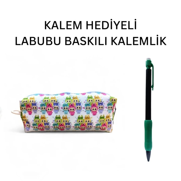 Labubu Baskılı Kalemlik- Okul Kalemliği-Makyaj Çantası ve Kalem Hediyeli ürün görseli