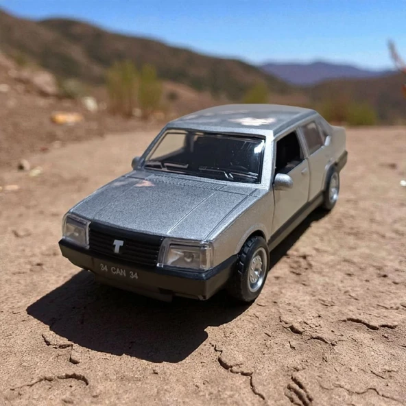 Nostaljik Metal Çek Bırak Gri Tofaş Şahin Araba Kapılar Açılır - 4