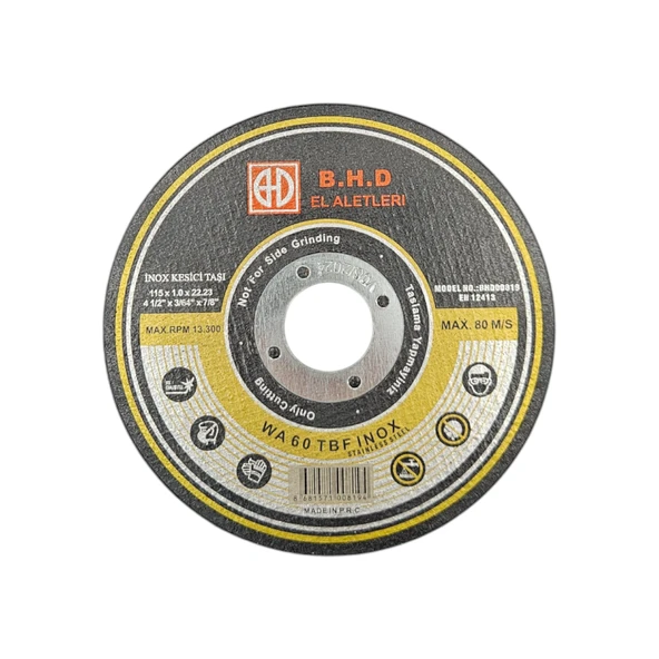 Fixonic B.H.D BHD00819 115mm İnox Kesici Taş (10'lu Paket) ürün görseli 1