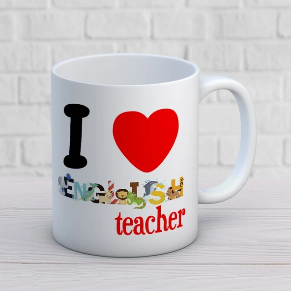 İngilizce Öğretmenlerine Özel Öğretmenler Günü Hediyelik Baskılı Kupa Mod1 ürün görseli 1