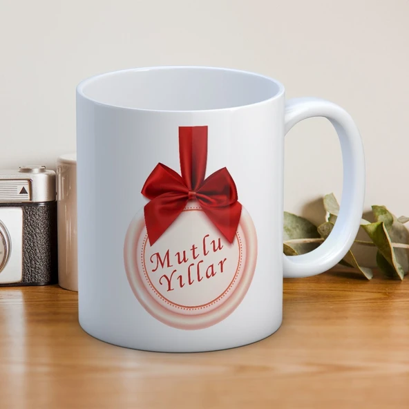 Mutlu Yıllar Baskılı Yılbaşına Özel Hediyelik Kupa Bardak ürün görseli