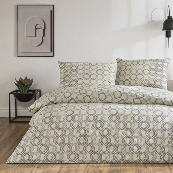 Taç Galen Ranforce Çift Kişilik Nevresim Takımı Gri ürün görseli 1