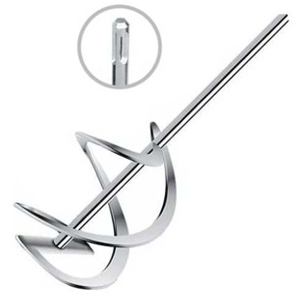 SDS Plus Alçı Boya Karıştırıcı 120x450 mm Spiral Karıştırma Ucu Harç Sıva Boya Alçı Mikser Aparatı - Resim 2