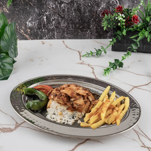 Gaziantep Bakır İşlemeli-Dövmeli Sunumluk-iskender Tabak Genişlik :30cm - 2