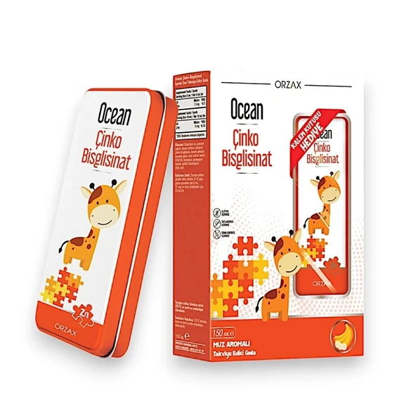Orzax Ocean Çinko Bisglisinat Takviye Edici Gıda 150 ml Kalem Kutusu Hediyeli