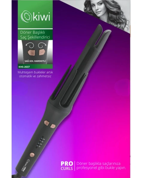 KHS-2037 Döner Başlıklı Saç Şekillendirici - Resim 6