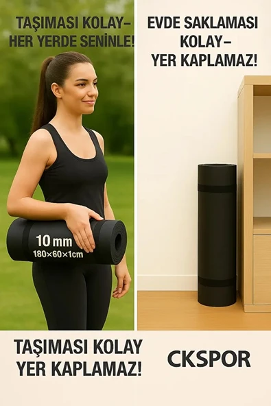 10 Mm Pilates Yoga Minderi Spor Pilates Egzersiz Matı - 7