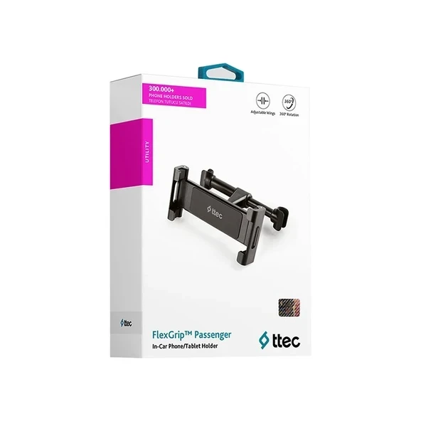 Ttec FlexGrip Passenger Koltuk Arkası Araç Telefon Tablet Tutucu - 2TT15-A22 - 3