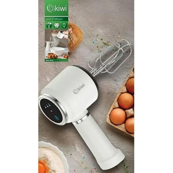 KMX-3612 Şarjlı El Mikseri Beyaz - Resim 3