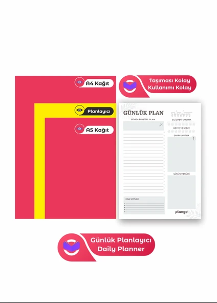 Plango Siyah - Beyaz Çek Kopar Günlük Planlayıcı - Ders Çalışma Planlayıcı - 3