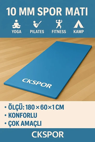 10 Mm Pilates Yoga Minderi Spor Pilates Egzersiz Matı - 6