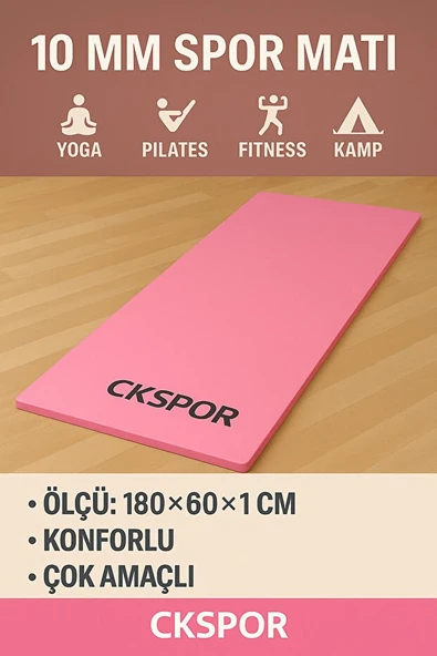 10 Mm Pilates Yoga Minderi Spor Pilates Egzersiz Matı - 3