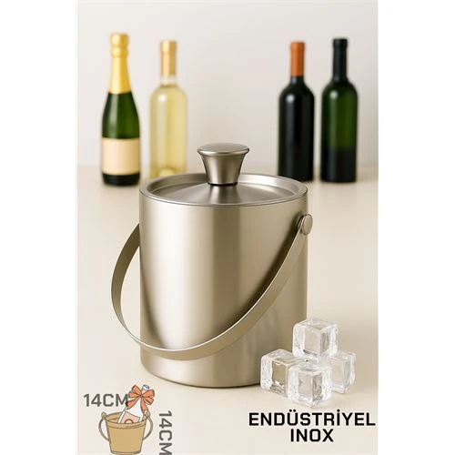 Modacar Buz Kovası Çift Cidarlı Yalıtımlı Endüstriyel Inox Şampanya Şarap Bira Soğutucu MEDIUM ürün görseli 1