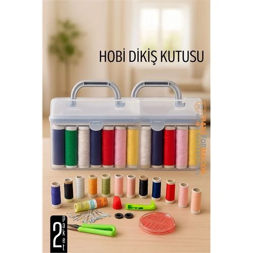 Modacar Dikiş Seti - 42 Parça Renkli Dikiş Seti – Mezuralı, Taşınabilir, Hobi ve Onarım İçin - 1