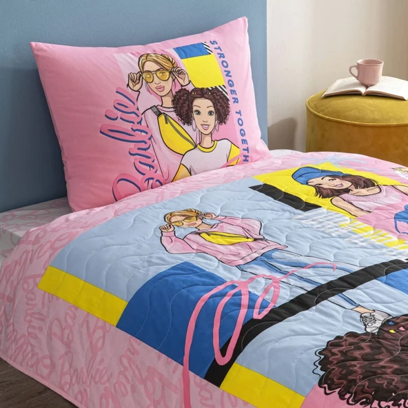 Taç Lisanslı Barbie Bright Tek Kişilik Pamuk Complete Set - 2