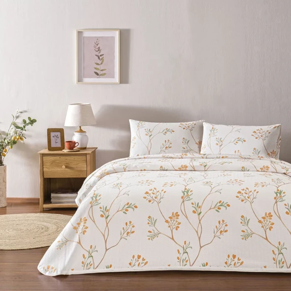 TAÇ VERDANT PKB PİKE TAKIMI TURUNCU TEK KİŞİLİK ürün görseli 1