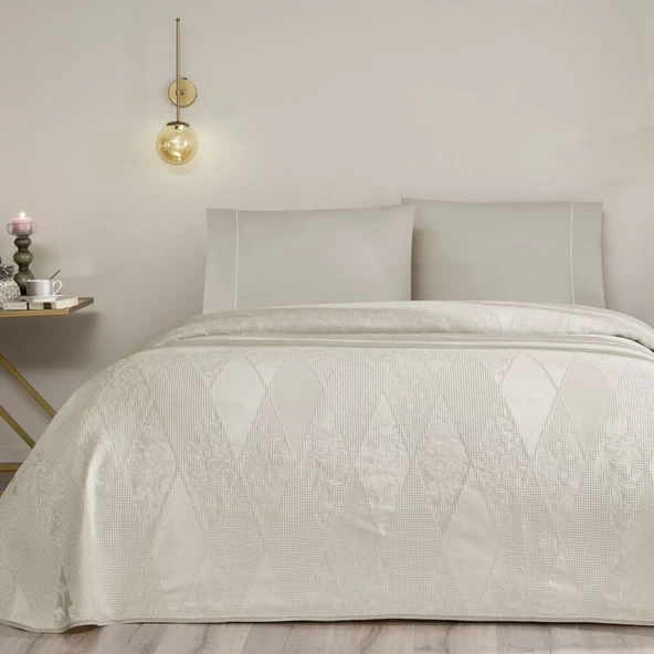 TAÇ FLAVA JAKAR PİKE TAKIMI GRİ ÇİFT KİŞİLİK ürün görseli 1