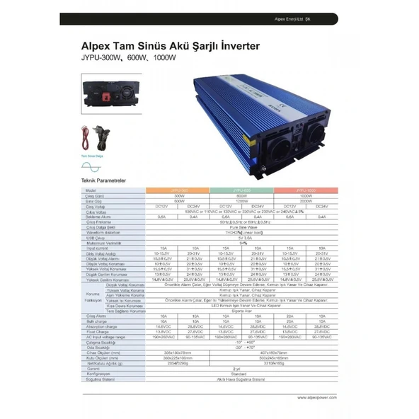 500 Watt 12 Volt Ups (Şebeke Şarjlı) Tam Sinüs İnverter - Resim 6