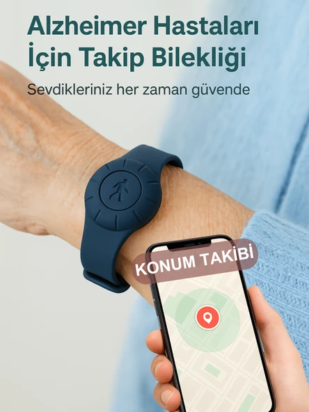 Gözcü Mobil Takip Bilekliği Android Ios Destekli Gps Konum Takibi Alzheimer Çocuk Yaşlı Geçmişe Dönük Takip Cihazı Saati Bileklik Siyah 23CM (5-10 Dakika Aralıklı Sinyal Alır) - 4