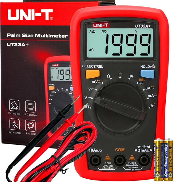 Unit UT 33A+ 600V Dijital Multimetre Ölçü Aleti Cihazı Ac Dc Akım Ölçer - 3