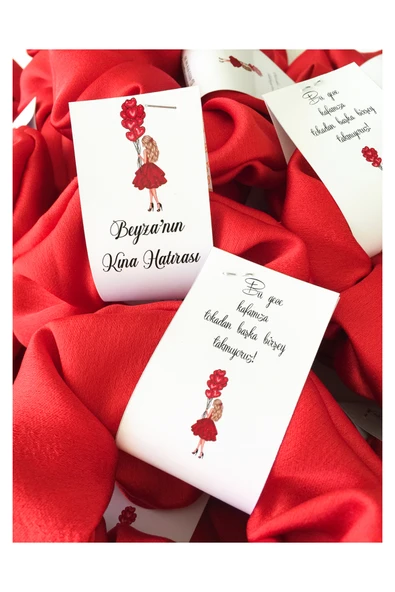 Anı Karavanı Organizasyon Kına Gecesi Hediyelik Toka / Kırmızı (50 Adet) - 2