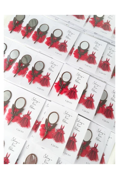 Anı Karavanı Organizasyon Kına Gecesi Hediyelik Melek Ayna - Bakır (25 Adet) - 2