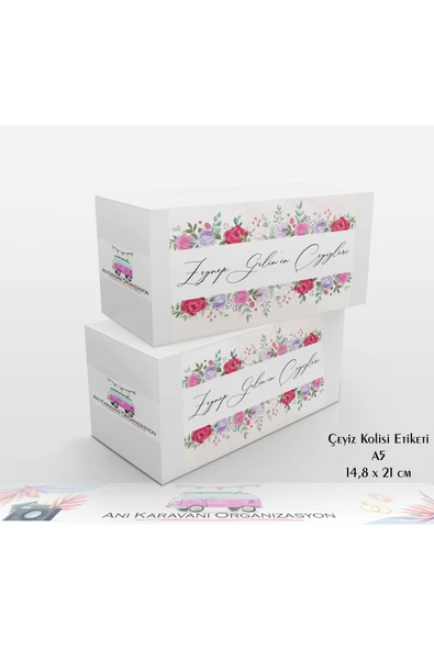 Anı Karavanı Organizasyon Çeyiz Kolisi Etiketi ÇK-08 / A5 - 10 Adet