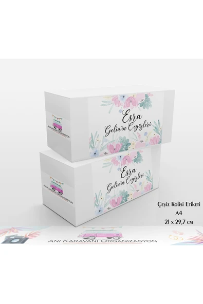 Anı Karavanı Organizasyon Çeyiz Kolisi Etiketi ÇK-02 / A4 - 10 Adet