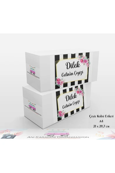 Anı Karavanı Organizasyon Çeyiz Kolisi Etiketi ÇK-12 / A4 - 10 Adet