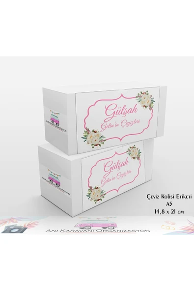 Anı Karavanı Organizasyon Çeyiz Kolisi Etiketi ÇK-13 / A5 - 10 Adet