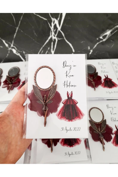 Anı Karavanı Organizasyon Kına Gecesi Hediyelik Melek Ayna - Bakır (25 Adet)