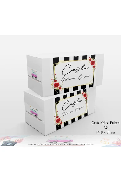 Anı Karavanı Organizasyon Çeyiz Kolisi Etiketi ÇK-09 / A5 - 15 Adet