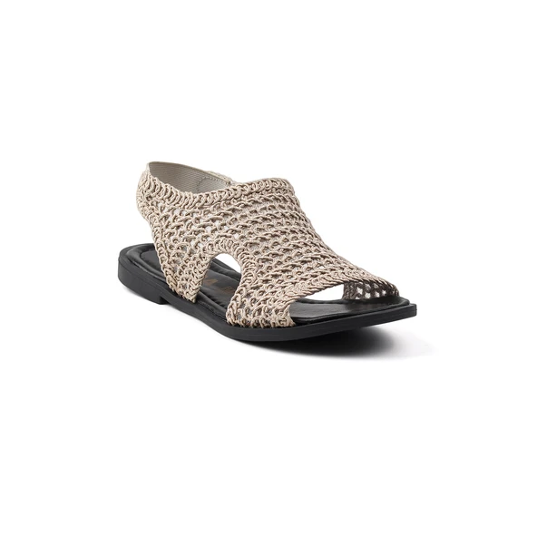 Kadın Camel Hasır Örgülü Şık Rahat Sandalet - Günlük, Kaymaz Taban, Yazlık Konforlu - Resim 4