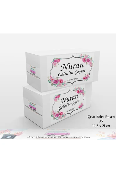 Anı Karavanı Organizasyon Çeyiz Kolisi Etiketi ÇK-11 / A5 - 15 Adet