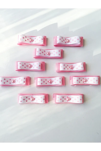 Anı Karavanı Organizasyon Hazır Grogren Kurdele Fiyonk Pembe&Puantiye 10'lu