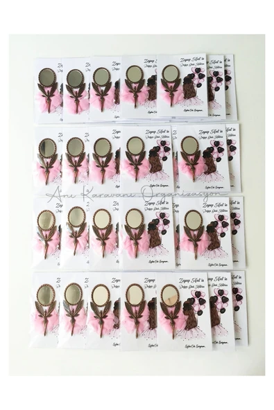 Anı Karavanı Organizasyon Doğum Günü Hediyelik Melek Ayna - Bakır (25 Adet) - 3