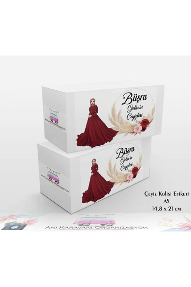 Anı Karavanı Organizasyon Çeyiz Kolisi Etiketi ÇK-23 / A5 - 10 Adet