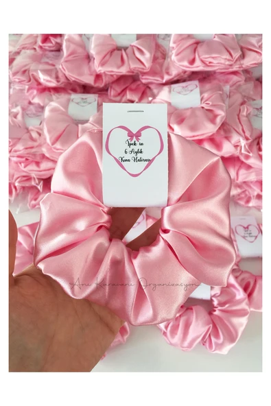 Anı Karavanı Organizasyon Hediyelik Saten Toka / Pembe (50 Adet)