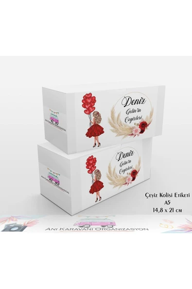 Anı Karavanı Organizasyon Çeyiz Kolisi Etiketi ÇK-25 / A5 - 15 Adet