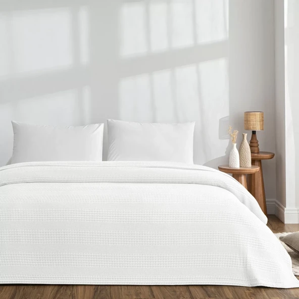 TAÇ MONET PİKE ÇİFT KİŞİLİK BEYAZ ürün görseli 1