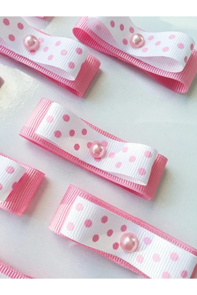 Anı Karavanı Organizasyon Hazır Grogren Kurdele Fiyonk Pembe&Puantiye 10'lu - 2