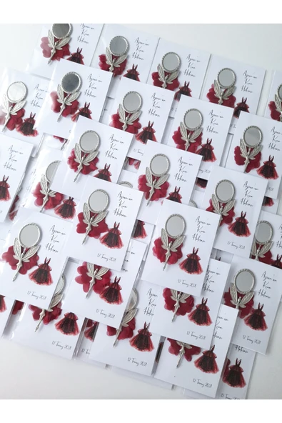 Anı Karavanı Organizasyon Kına Gecesi Hediyelik Melek Ayna - Gümüş (25 Adet) - 2