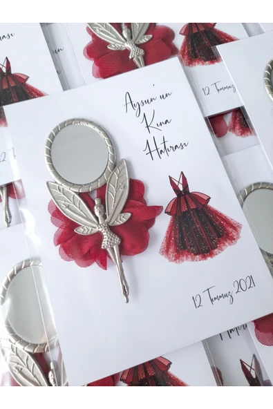 Anı Karavanı Organizasyon Kına Gecesi Hediyelik Melek Ayna - Gümüş (25 Adet)