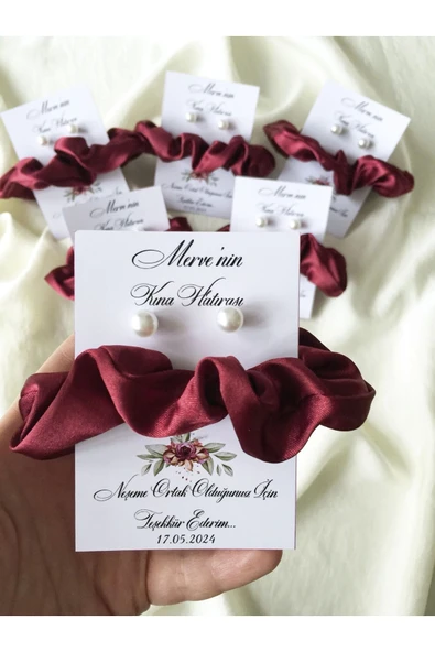 Anı Karavanı Organizasyon Toka ve İnci Küpe Kına Gecesi Hediyeliği (50 Adet)