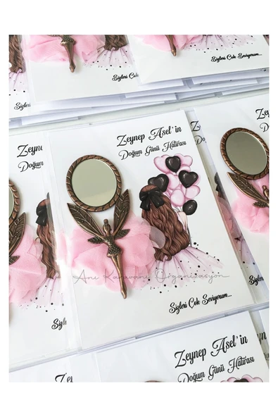 Anı Karavanı Organizasyon Doğum Günü Hediyelik Melek Ayna - Bakır (25 Adet) - 2